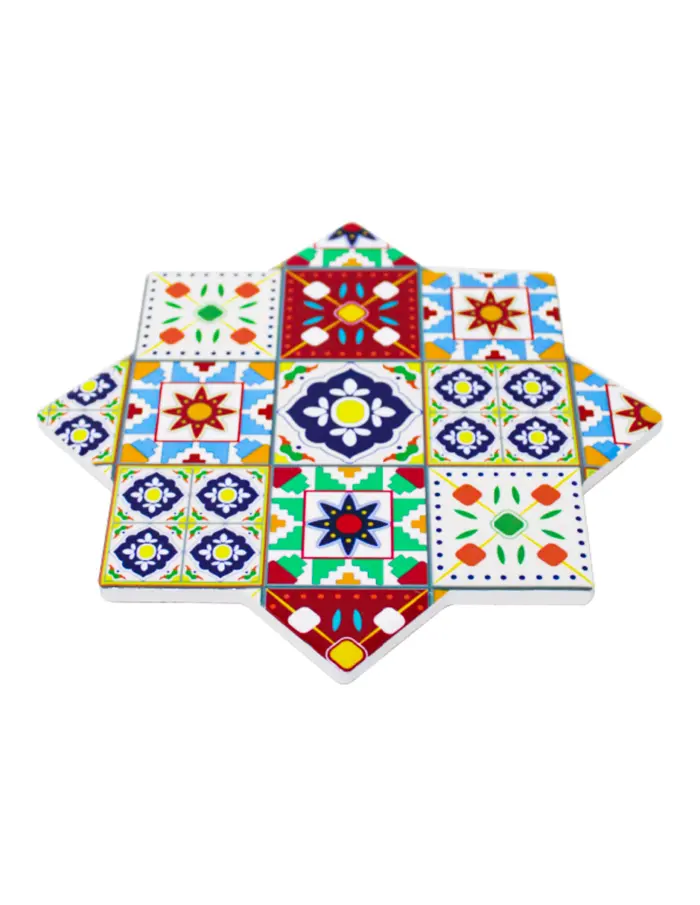 Porta calientes diseño estrella de colores de 20x20cm - Image 2