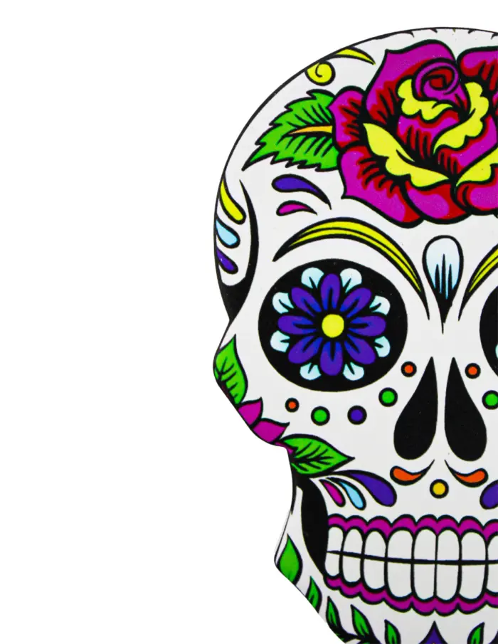 Juego de 4 portavasos diseño Calaveras de colores de 9x12.5cm - Image 2