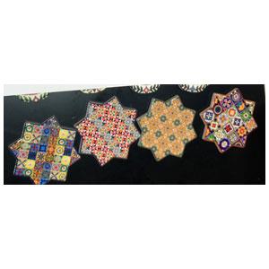 Juego de 4 portavasos diseño estrellas de mosaicos de colores de 10.8×10.8cm