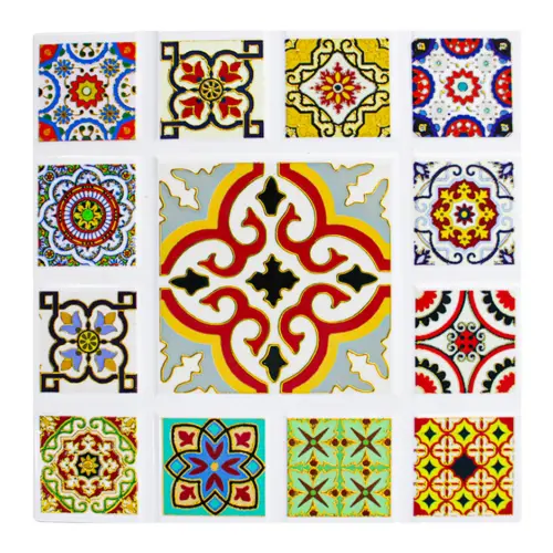 Porta calientes diseño mosaico azul de 20×25