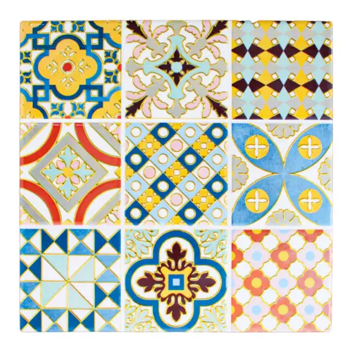Portacalientes diseño mosaico multicolor de 20x20cm