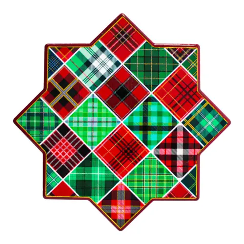 Portacaliente diseño escoses verde con rojo de 20x20cm