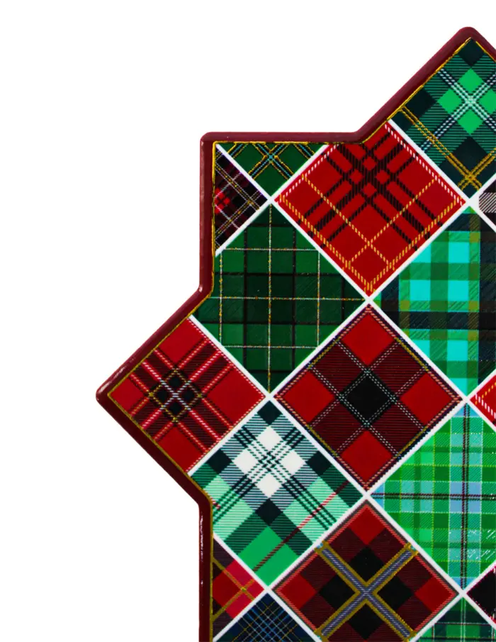 Portacaliente diseño escoses verde con rojo de 20x20cm - Image 3