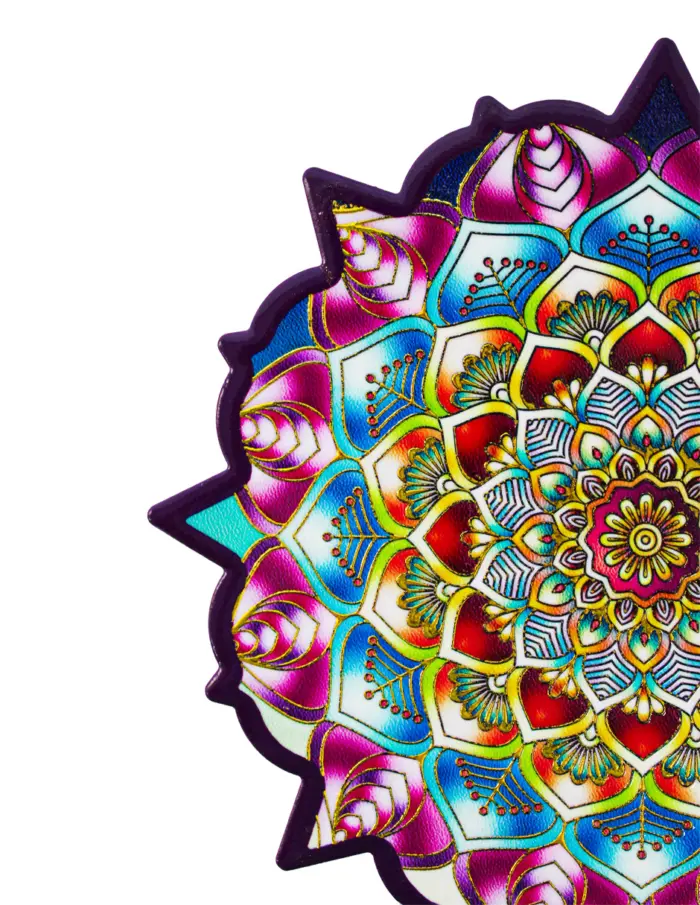 Portacaliente diseño mandala rosa con azul de 20x20cm - Image 3