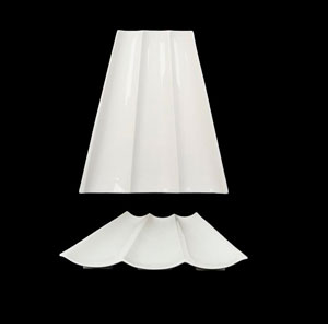 Platón blanco de porcelana con 3 divisiones de 30cm