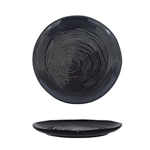 Plato negro de porcelana con grabado de 26cm