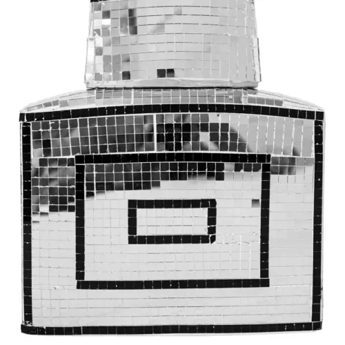 Bombonera con tapa de espejos plateados de 17.2×8.7×20.5cm