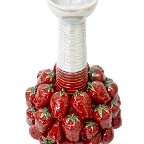 Florero de porcelana diseño fresas de 29x29x46cm