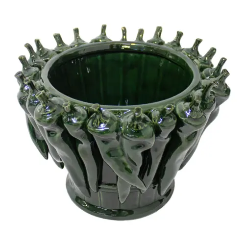 Base de porcelana diseño chiles verdes de 23x23x17cm