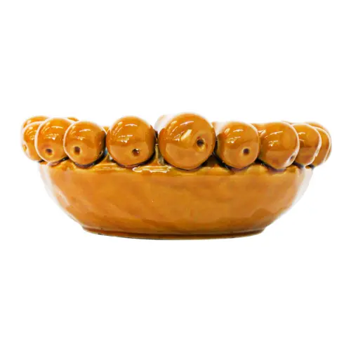 Frutero de porcelana  peras amarillas en la orilla de 32.5×32.5x13cm