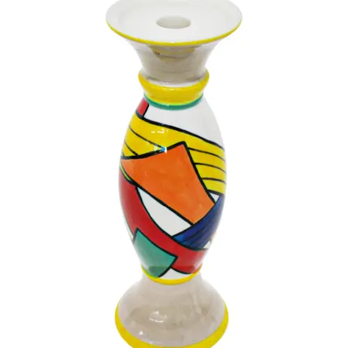 Candelabro de porcelana con dibujos de colores de 10.5×10.5x30cm