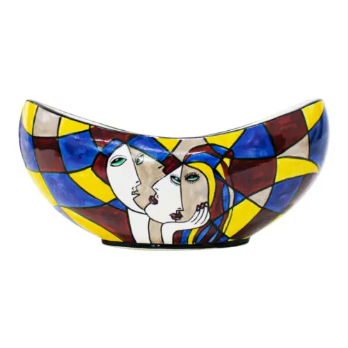 Frutero de porcelana diseño rostro de mujeres de 35×18.7×16.5cm