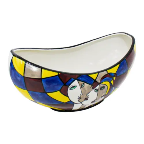 Frutero de porcelana diseño rostro de mujeres de 35×18.7×16.5cm