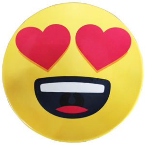 Plato de melamina diseño Emoji enamorado de 15x15x2cm