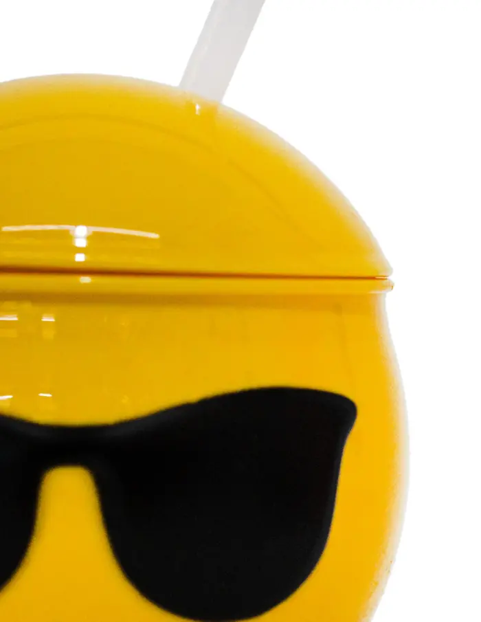 Taza de Emoji con lentes tapa y popote de 10x10x11cm - Image 4