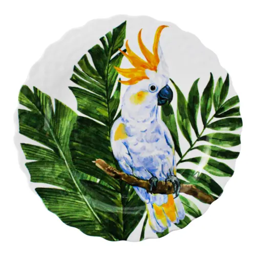 Plato de melamina con estampado de guacamaya de 23cm