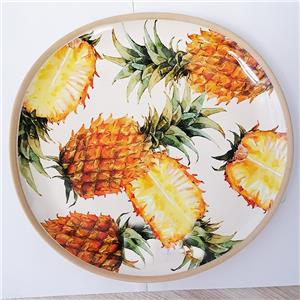 Plato de melamina estampado piñas de 28cm