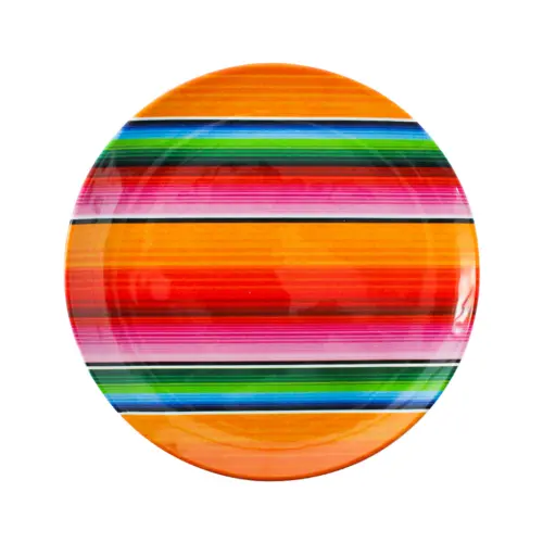 Plato de melamina en tonos rojos y naranja de 22.9×22.9x2cm