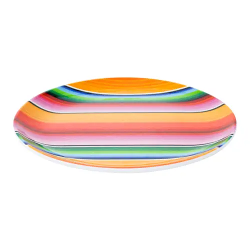 Plato de melamina en tonos rojos y naranja de 22.9×22.9x2cm