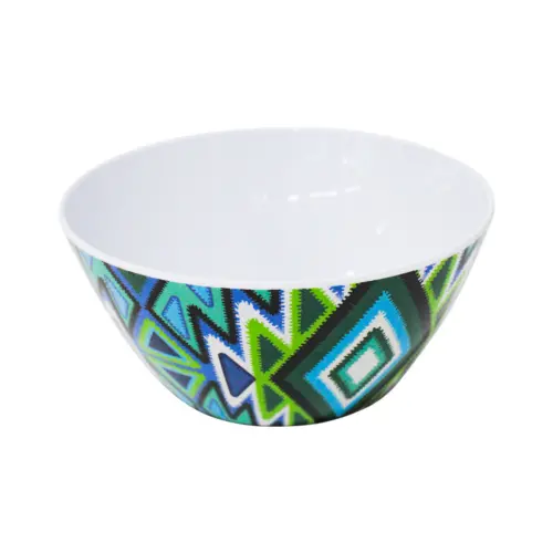 Bowl de melamina diseño etnico en todos verde de 15.7×15.7×7.3cm
