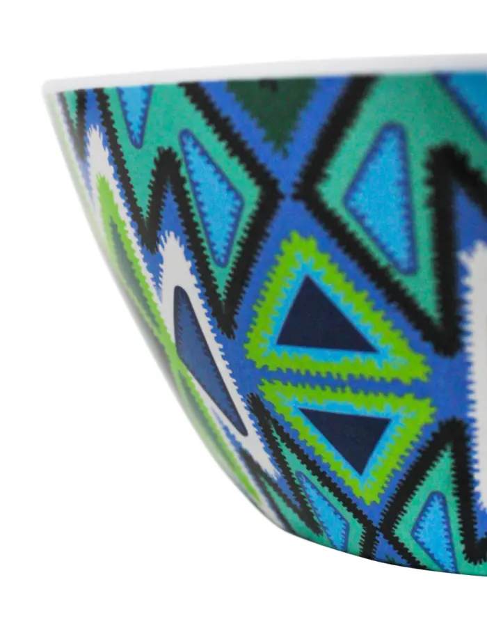 Bowl de melamina diseño etnico en todos verde de 15.7x15.7x7.3cm - Image 3