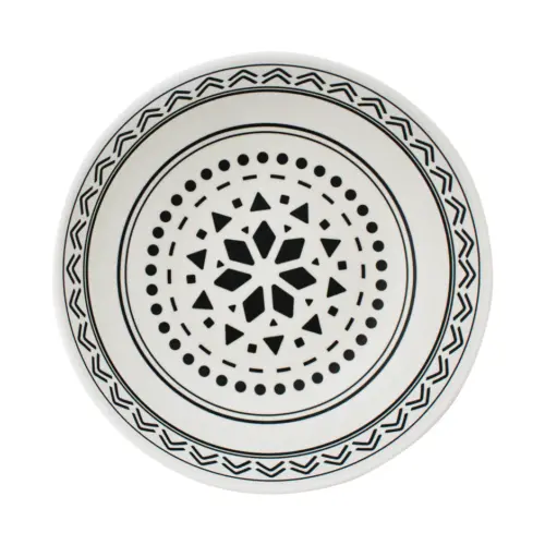 Bowl de melamina blanco diseño círculos de 19x19x6.1cm