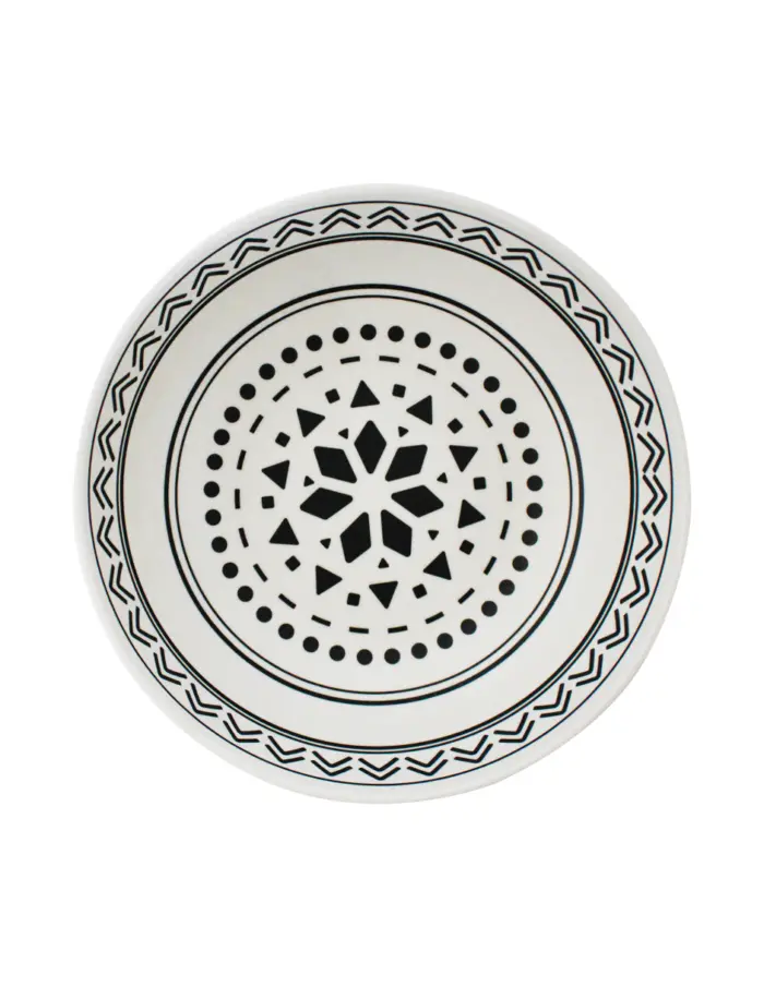 Bowl de melamina blanco diseño círculos de 19x19x6.1cm - Image 2