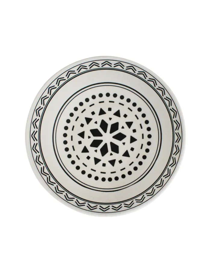 Bowl de melamina negro diseño círculos de 19x19x6.1cm - Image 2