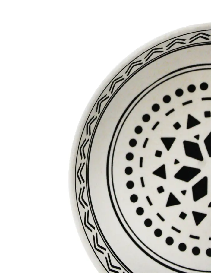 Bowl de melamina negro diseño círculos de 19x19x6.1cm - Image 3