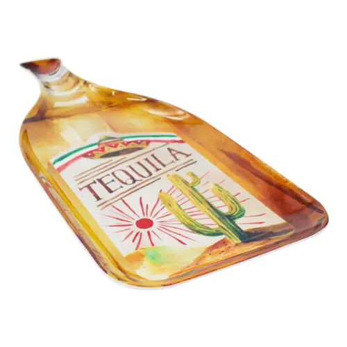 Plato de melamina diseño botella de tequila de51x22x2.7cm