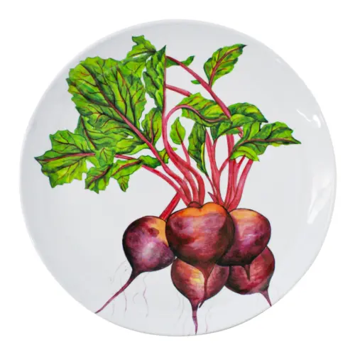 Plato de melamina estampado rábanos de 27.6×27.6×2.2cm