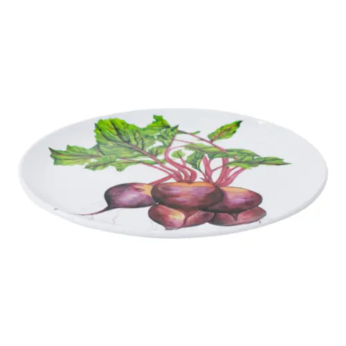 Plato de melamina estampado rábanos de 27.6×27.6×2.2cm