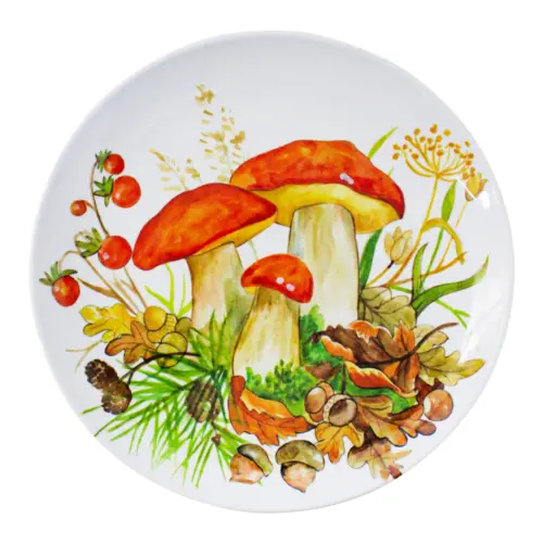 Plato de melamina estampado setas de 27.6×27.6×2.2cm