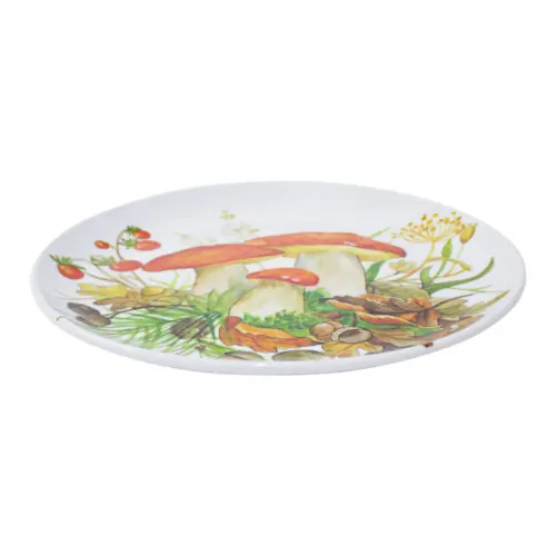 Plato de melamina estampado setas de 27.6×27.6×2.2cm