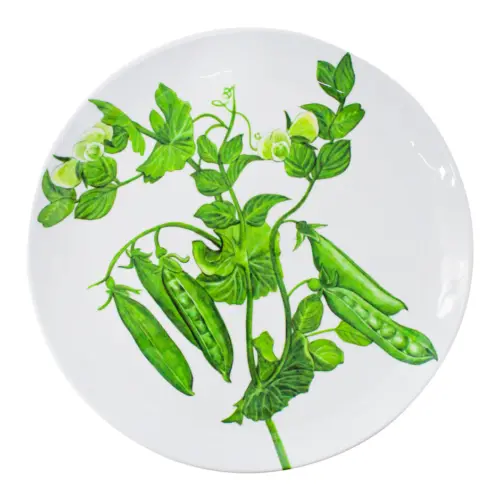 Plato de melamina estampado chícharos de 27.6×27.6×2.2cm