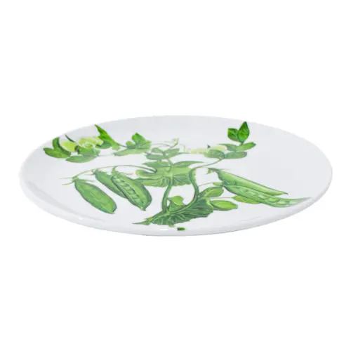 Plato de melamina estampado chícharos de 27.6×27.6×2.2cm