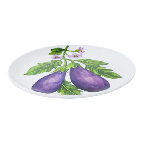 Plato de melamina estampado berenjena de 27.6×27.6×2.2cm
