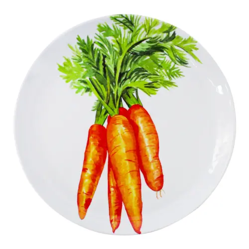 Plato de melamina estampado zanahoria de 27.6×27.6×2.2cm