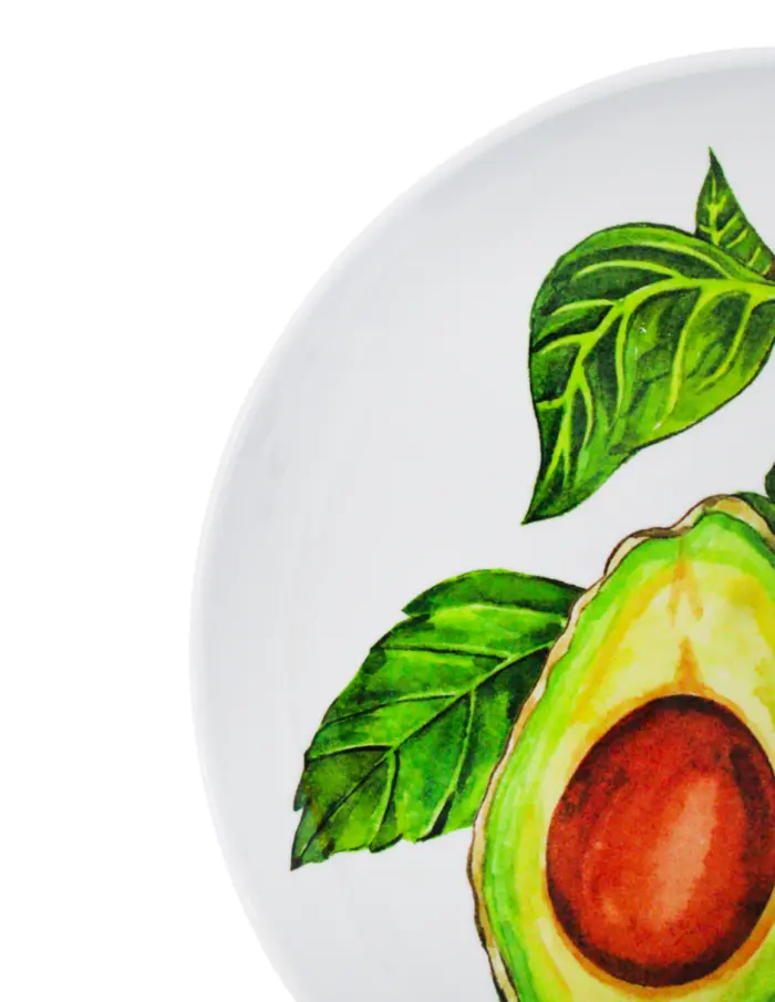 Plato de melamina estampado aguacate de 27.6x27.6x2.2cm - Image 3
