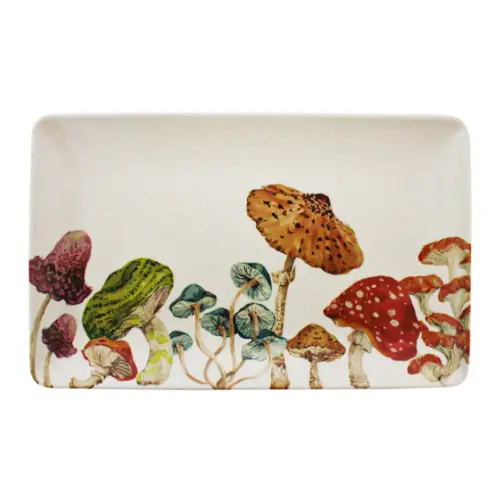 Plato de melamina rectangular estampado setas de 26.5×16.5×2.2cm