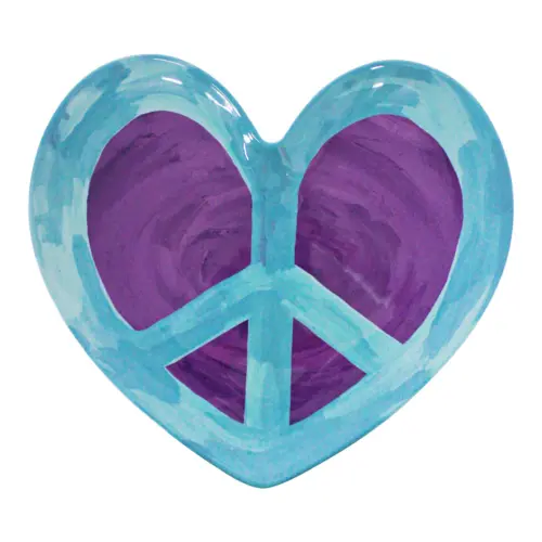 Plato de melamina diseño corazón azul de 35.5×35.5×2.2cm