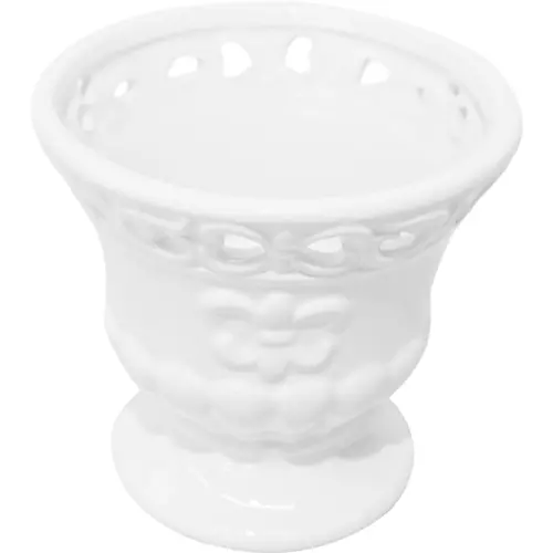 Maceta de porcelana blanca