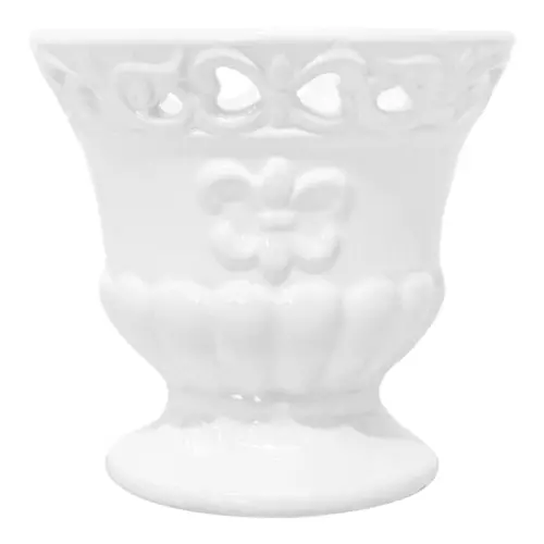 Maceta de porcelana blanca