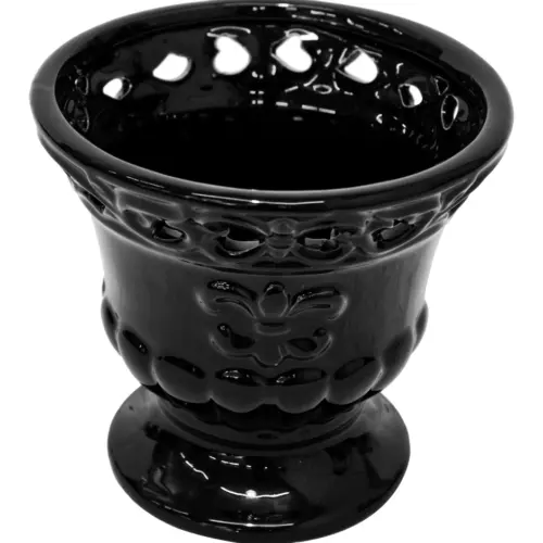 Maceta de porcelana negra