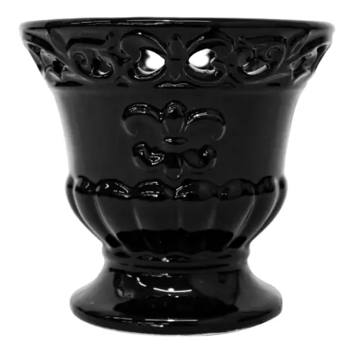 Maceta de porcelana negra