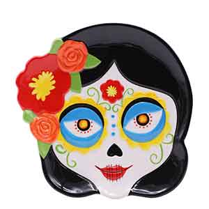 Plato de cerámica diseño catrina de 25x25cm