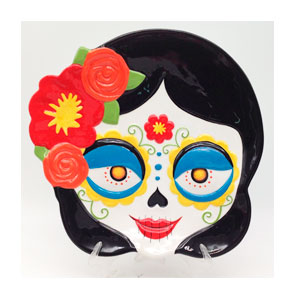 Plato de cerámica diseño catrina de 20x20cm