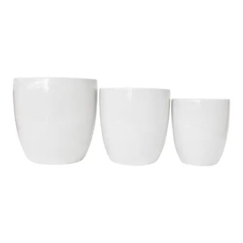 Juego de 3 macetas diseño blanco de 30x30x29.5/25x25x25/20x20x22cm