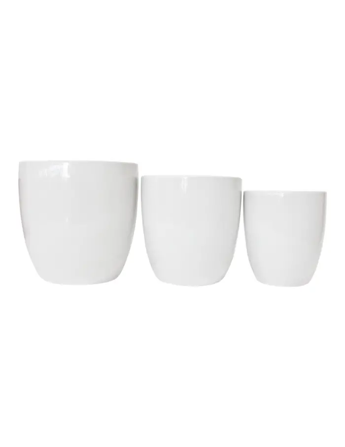 Juego de 3 macetas diseño blanco de 30x30x29.5/25x25x25/20x20x22cm - Image 2