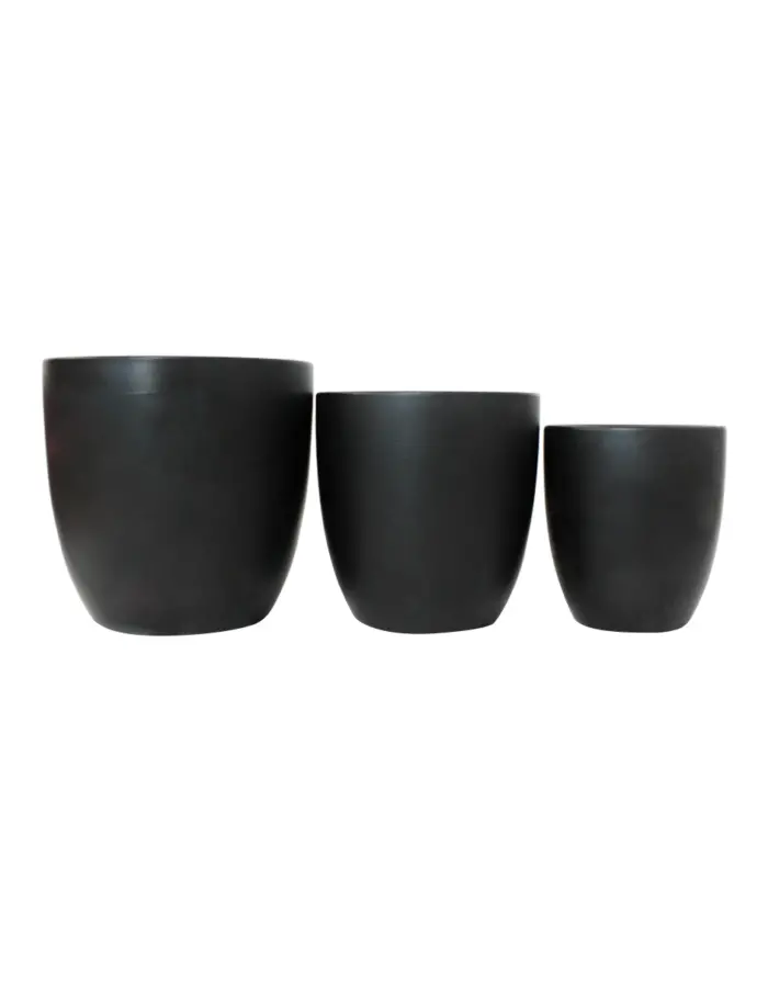 Juego de 3 macetas diseño negro mate de 30x30x29.5/25x25x25/20x20x22cm - Image 2